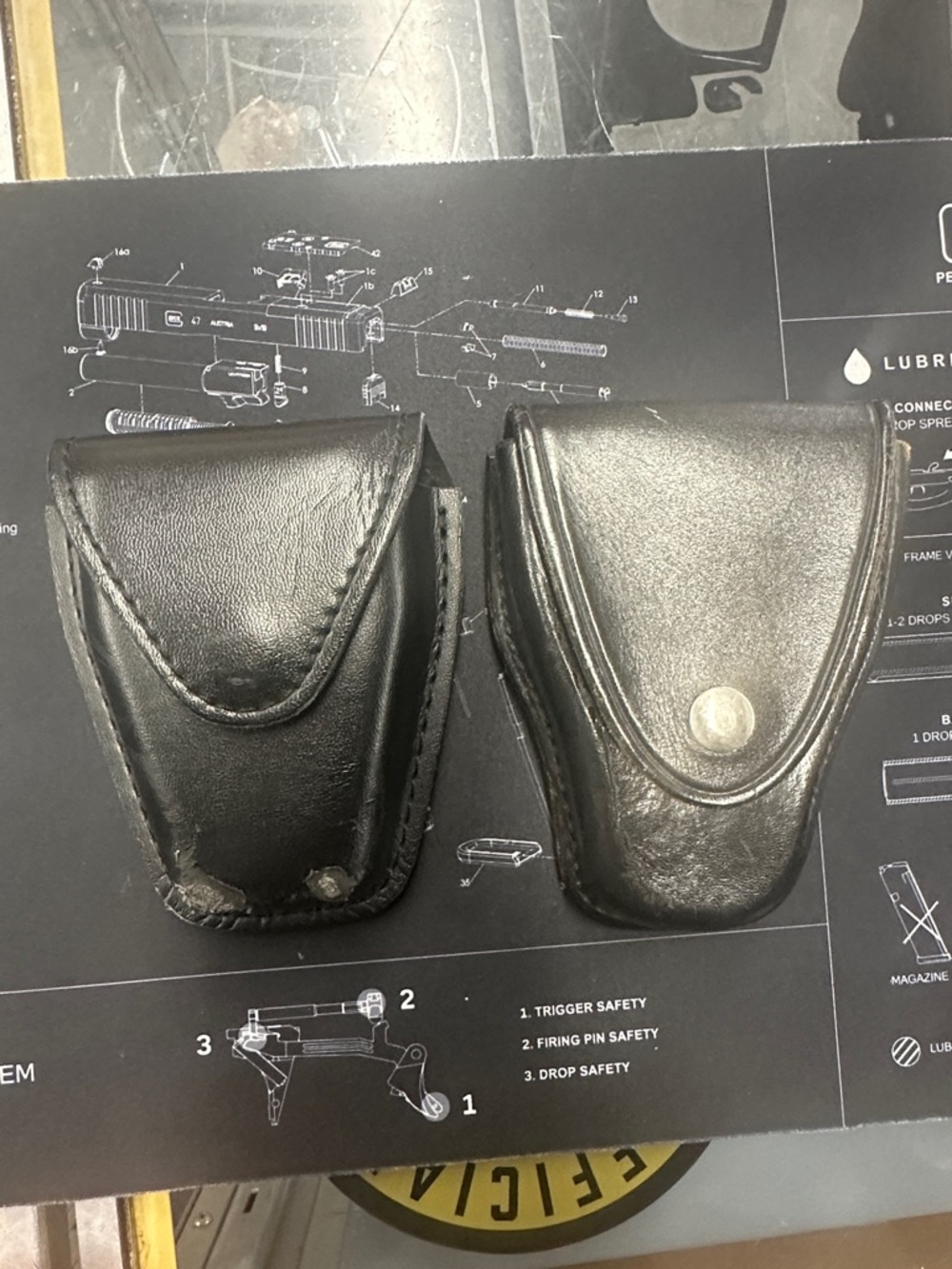 Black Leather Duty Belt Pouches - Men Other